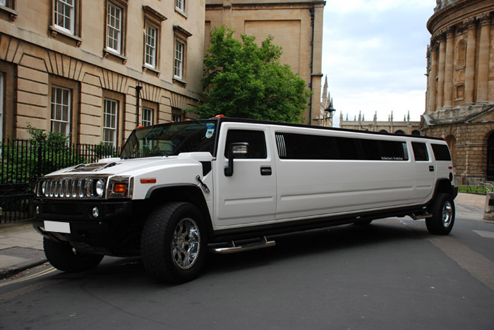 White Luxurious Hummer Limousine by Metrowest limousine in Oxford, Massachusetts